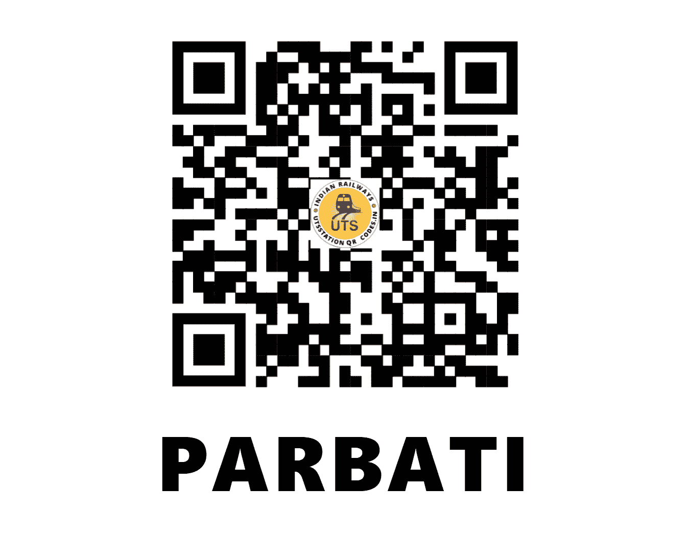 UTS QR Code for PARBATI - PRB (WR - MADHYA PRADESH)